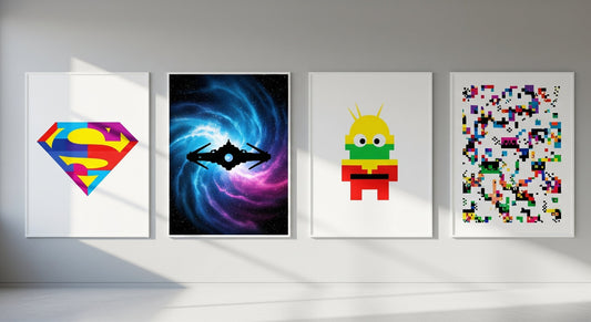 Minimalist pop culture art from Raven & Ink